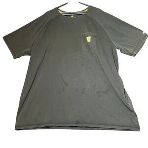 Carhartt Force T-Shirt Mens 3XL Black Relaxed Fit‎ Short Sleeve Pocket Workwear